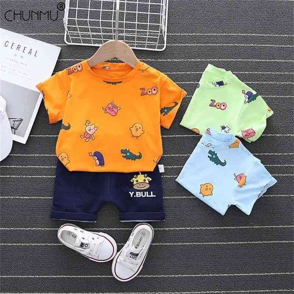 Giraffe Baby Jungen Mädchen Sommer Kleidung Mode Baumwolle Infant Sport Anzug für Jungen T-Shirt + Shorts Kinder Kleidung 2 teile/satz 210326
