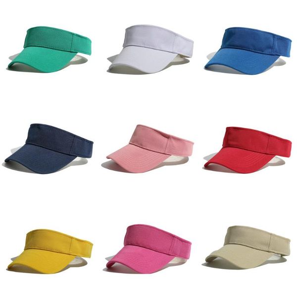 

wide brim hats outdoor adjustable visor sun hat women men sunscreen summer sport tennis caps fashion lady travel beach empty top, Blue;gray