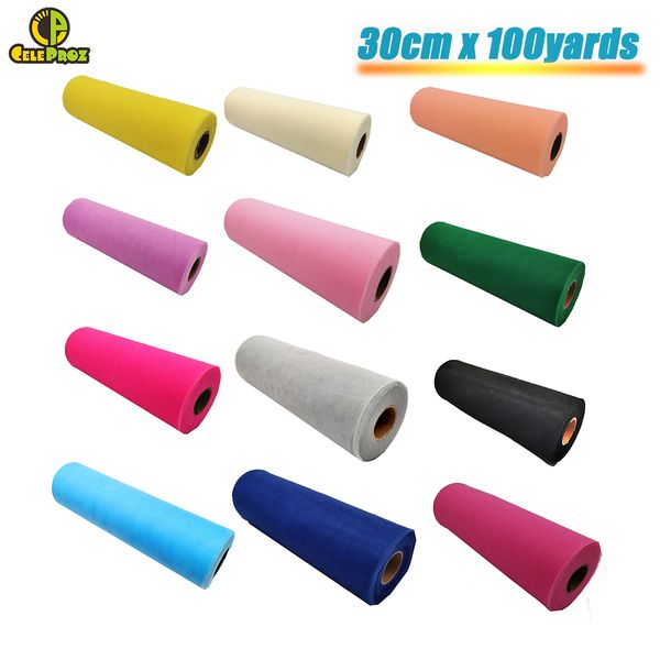 

30cm 100yards white tue ro tue organza fabric diy outdoor wedding birthday aise runner centerpieces decoration pies