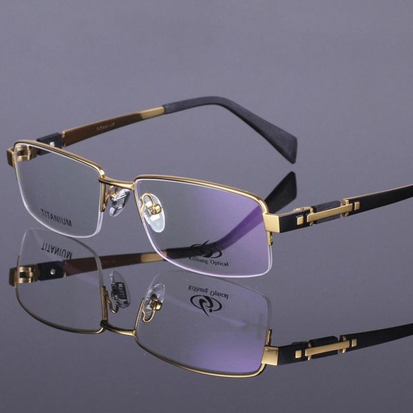 

fashion sunglasses frames men titanium eyeglasses half frame spectacle optical eyewear glasses rs-8001, Black