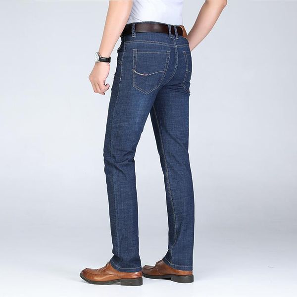

men's jeans brand men slim fit denim trousers designer elastic straight stretch jeansy mens cotton blue pants