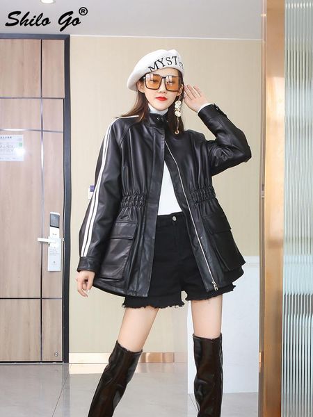 

women's leather & faux b-8-200, Black