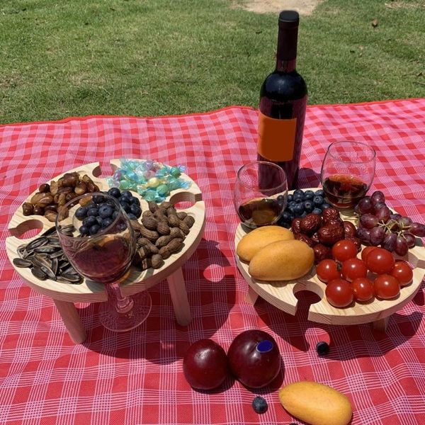 

camp furniture 2 in 1 wooden picnic table creative collapsible beach wine for garden travel camping