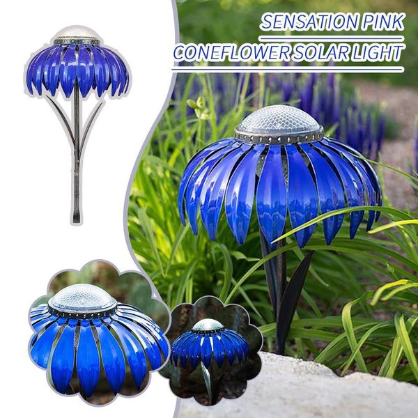 

lawn lamps solar power led sensation pink cone flower light landscape lamp yard garden stakes atmosphere decoration lights