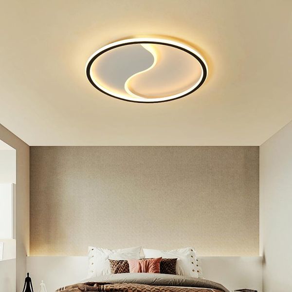 Plafoniere per camera da letto moderne Lampada a sospensione rotonda in acrilico a LED per cucina Foyer Attico Design creativo Lustro dimmerabile