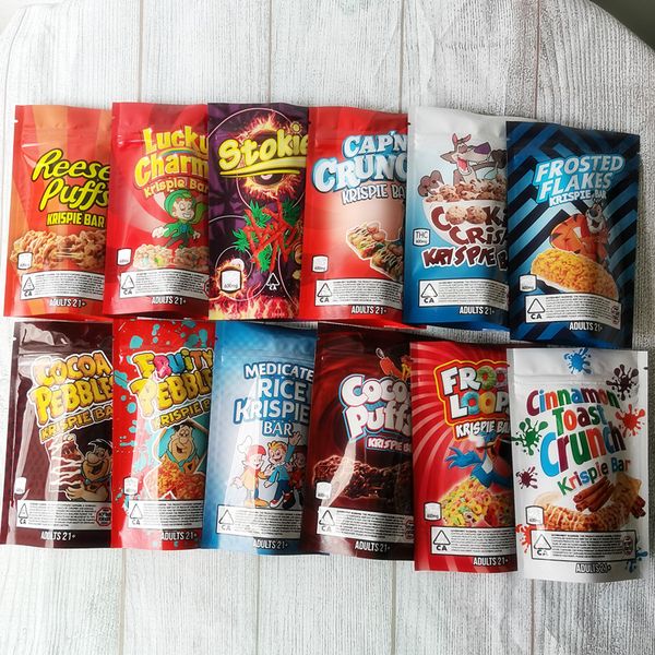 

2021 cereal treats chocolate brownie mylar bags runtz flamin canna butter trips ahoy medicated edibles packaging package peanut