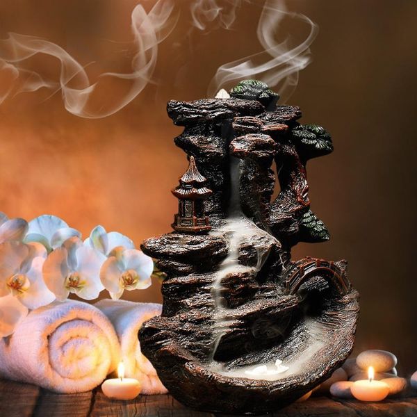 

backflow incense burner resin waterfall holder home decor fragrance lamps
