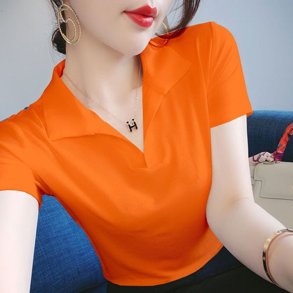 

women's sweaters short sleeve shirt of silk and women's ice, large mesh with polo collar for students, summer, , jpbt, White;black