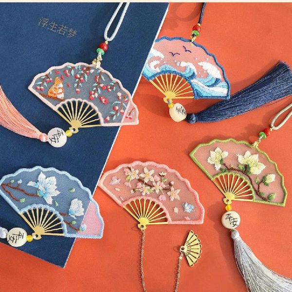 

bookmark ornament needle punch diy crafts thread book clip tassel mark embroidery set cross stitch kit
