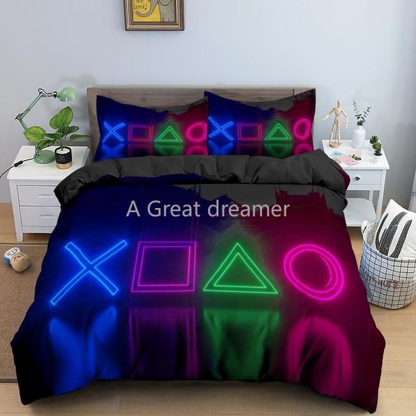 

bedding sets desgin 3d print playstation game elements 2/3pcs duvet cover with pillowcases bedroom decor