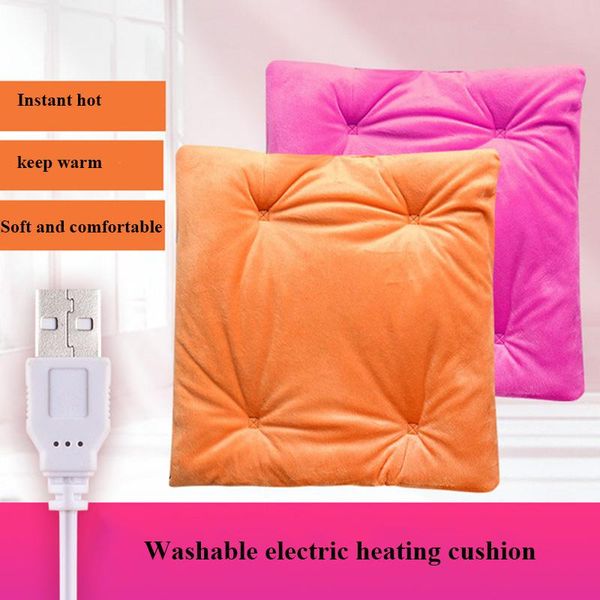 

carpets 2pcs washable usb electric heating pad winter warmer home car office chair heated mat seat cushion 38*38cm