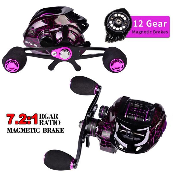 

baitcasting reels metal bait casting wheel reel 7.2:1 ratio 4+1bb 10kg drag sea fishing with deep light spool left right handed
