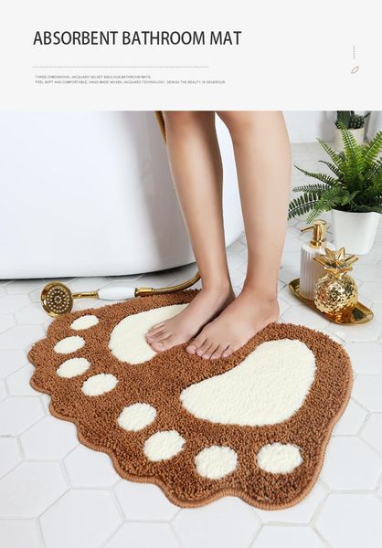 

bath mats non slip mat foot print absorbent polyester thicken entrance doormat for livingroom bedroom bathroom accessories