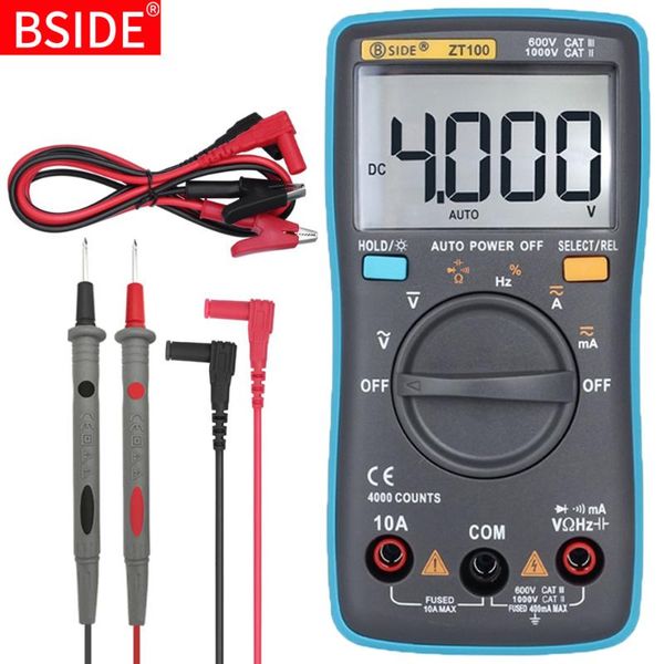

multimeters bside digital multimeter zt98 zt100 4000 counts back light ac/dc voltage ammeter voltmeter ohm tester frequency diode meter dmm