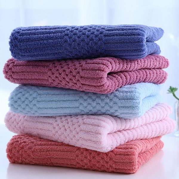 

towel coral velvet by auspicious grid absorbent jacquard gift washcloth household towel.