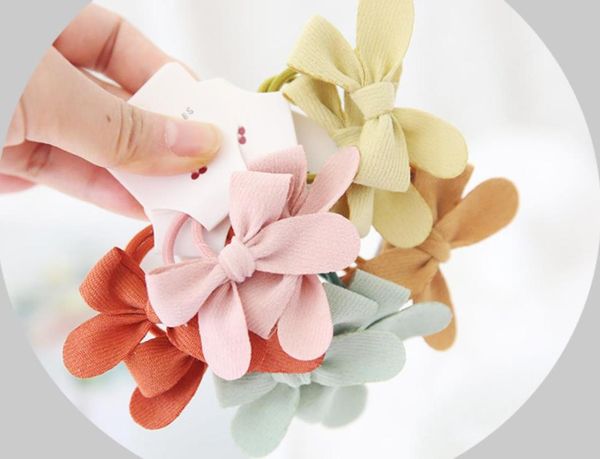 

hair accessories 6/10pcs small bowknot girls princess headwear kids elastic bands baby headdress children ropes, Slivery;white