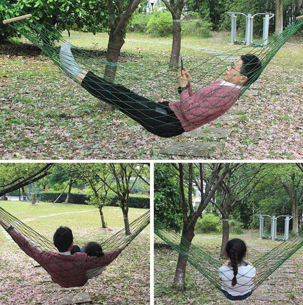 

camping hammock hammocks outdoor portable net woven with nylon rope camp furniture