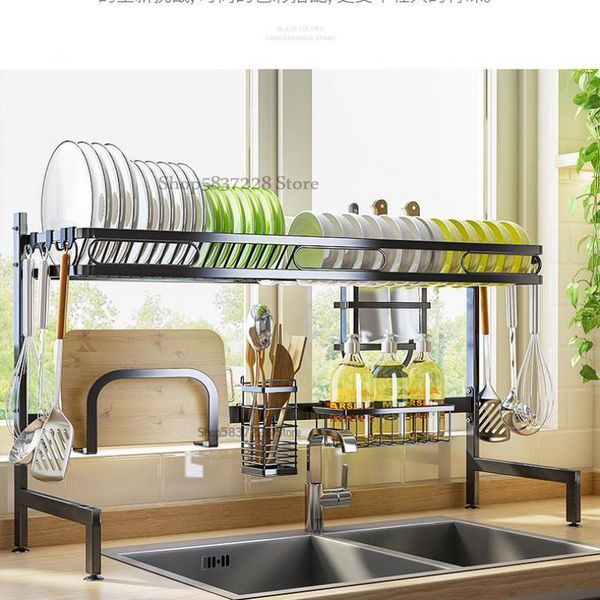 

kitchen storage & organization rack, dish tray tableware box, sink sink, above the
