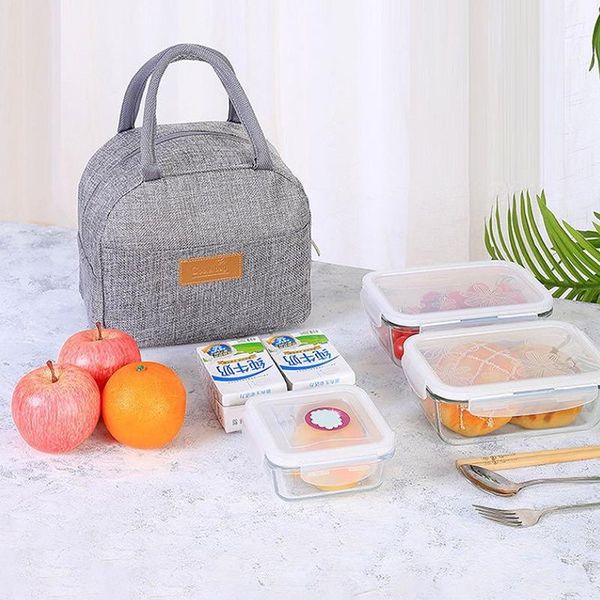 

storage bags 1pcs fresh cooler waterproof nylon portable zipper thermal oxford lunch for women convenient box tote