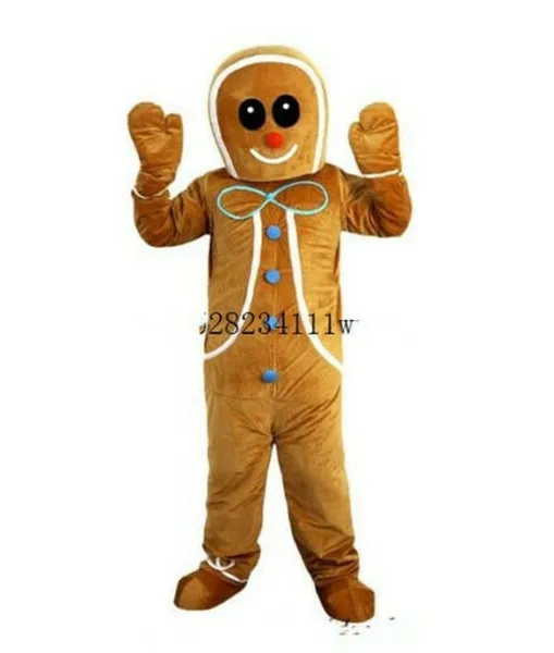 Costumesco da mascotte Carnevale di Natale Gingerbread Man Mascot Costume Abito lungo Vestito