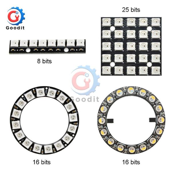 

pcb board ws2812 ws2812b rgb sk6812 rgbw 8/16/25bits 5x5 pixel panel matrix screen ic led module modules