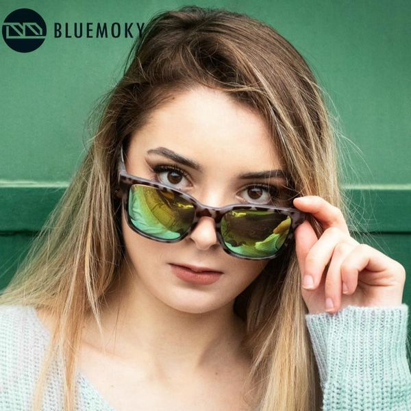 

outdoor eyewear bluemoky square polarized sunglasses women fashion wrap mirror driving uv400 sun glasses brand designer goggle shades