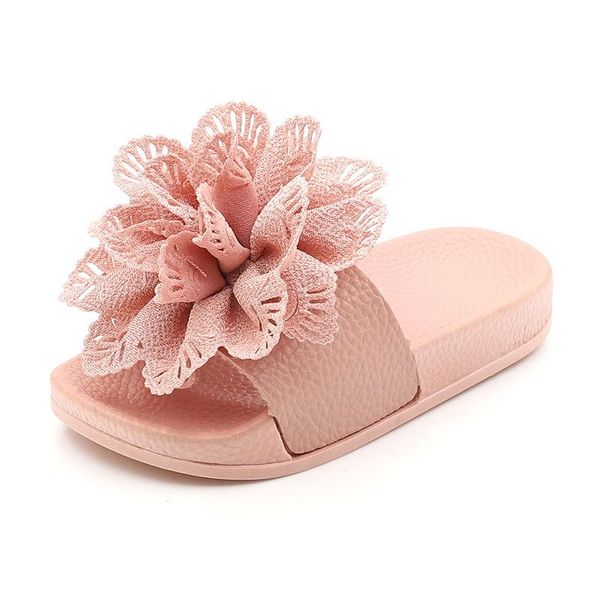 

slipper girl slippers for children flowers princess kids women teenagers baby home wear house shoes fashion size 24-35, Black;grey