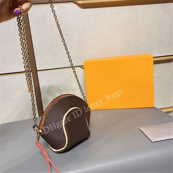 

famous designer 2021 sale mini shell bags cowhide hardware chains zipper cross body bag contracted women fashion handbags totes