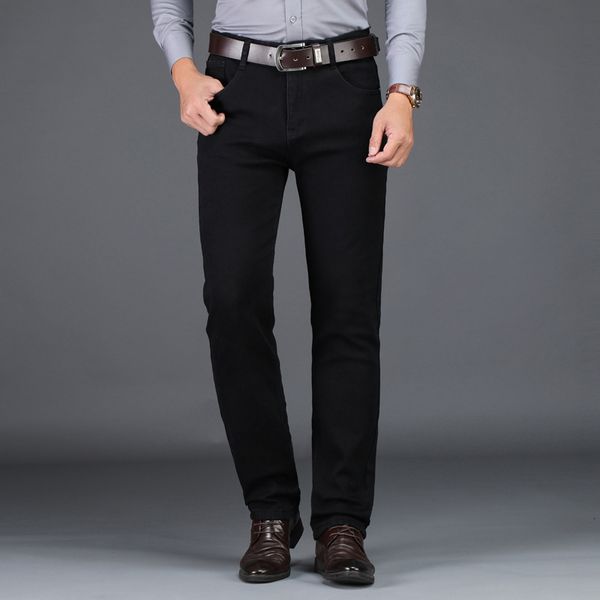 

men's jeans 2021 casual business thick male brem pants high quality, Blue