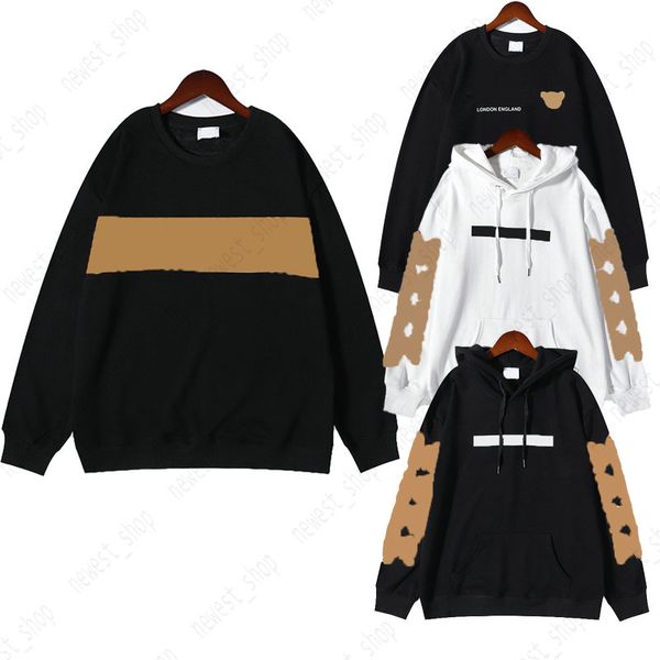 

europe autumn designer luxury for mens womens hoodies clothing classic letter print bear animal long sleeve sweatshirt cotton casual pullove, Black