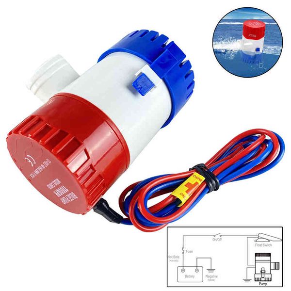 350-1100gph Bilge Electric 12 / 24V para acessórios marinhos submersíveis Barco Bomba de água baixo ruído