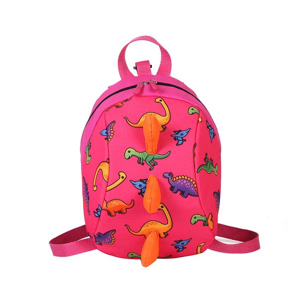 

2021 children backpacks cartoon dinosaur printed baby girl kindergarten polyester cut green blue zippe