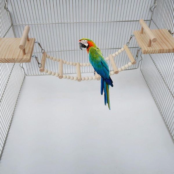

wood bird parrot perch toy hamster stand play gym climbing ladder playground small pet chewing cage activity center other supplies