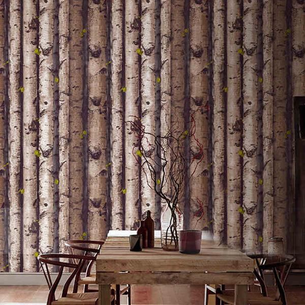 

wallpapers simple european imitation wood wallpaper bedroom living room tv background wall ktv movie amorous feelings tree