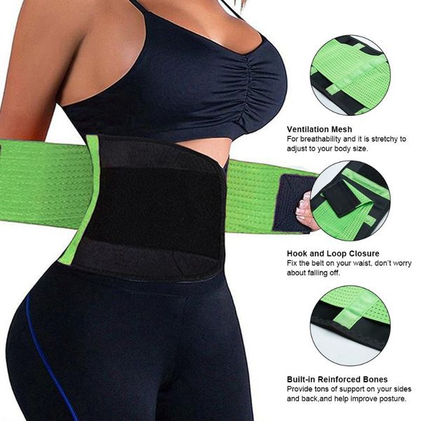 

women's shapers corset body shaper belt waist trainer for men women gym fitness tummy slimming cincher, Black;white
