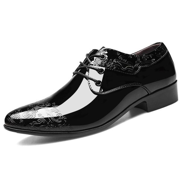 

dress shoes big size 48 formal men business pointed toe black patent leather wedding for elegant
