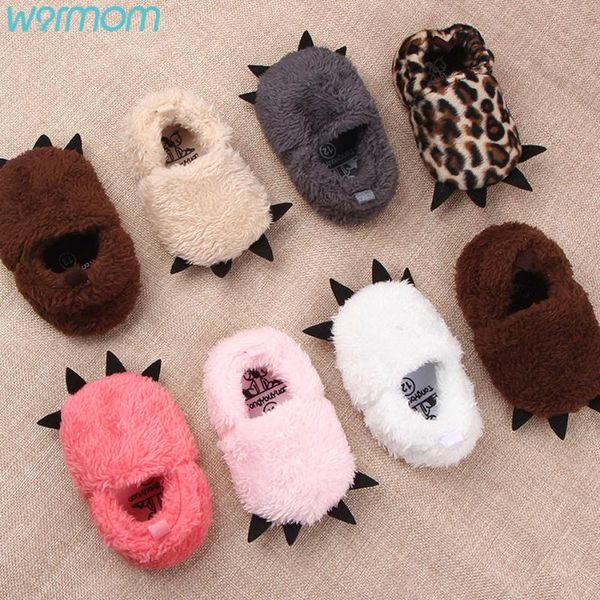 

first walkers warmom born 0-24 months cotton fabric shoes soft soled non-slip crib walker cute plush baby toddler