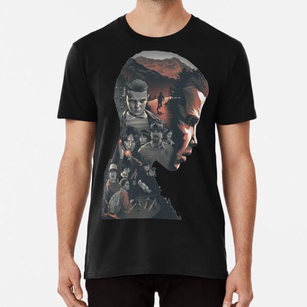 

#98773 t shirt eleven millie bobby brown gaten matarazzo dustin men's t-shirts, White;black