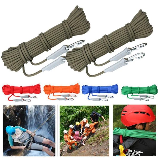 

cords, slings and webbing 1pc 10/20m high strength safety ropes 6mm auxiliary rope 5kn professional rock climbing cord outdoor hiking