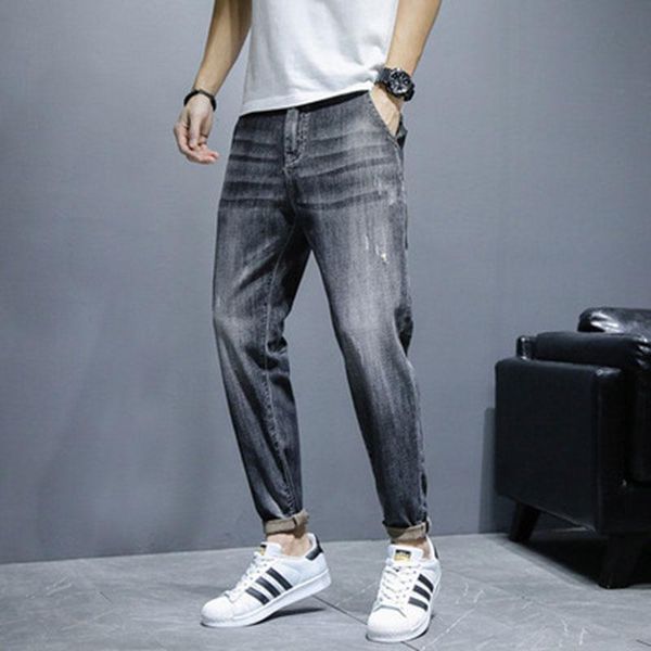 

men's jeans 2021 summer slim leggings, Blue