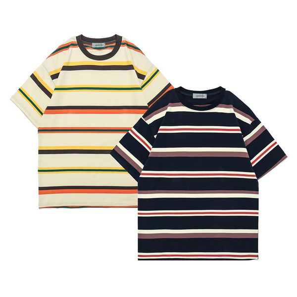 

t-shirt men summer clothing print stripe casual o-neck homme tee femme hipster t-shirts clothes, White;black