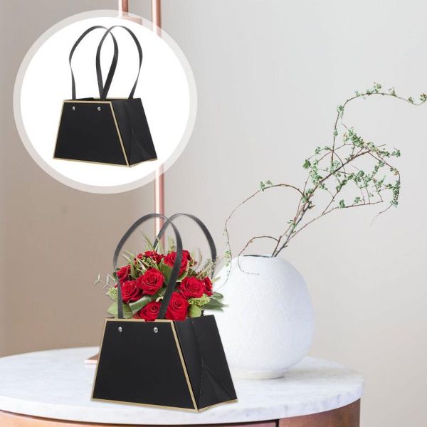 

4pcs flower bouquet gift bags paper florist plant with handles wrap