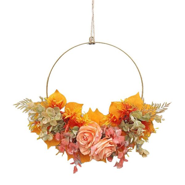 

decorative objects & figurines birthday decorations door hanging wreath metal floral hoop artificial flower garland home decor wedding