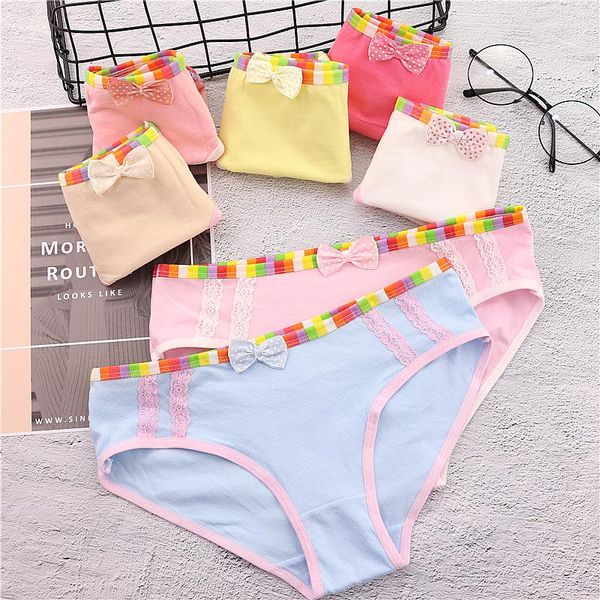 

panties girl's underwear 5pc/bag lace cotton candy low waist briefs young girl teenagers wholesales mix 5 colors, Camo