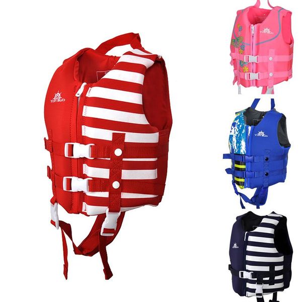 

life vest & buoy jacket kids, child watersports swim flotation device, boys girls swimwear training aid safety bathing suit neoprene
