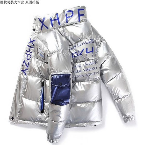 

winter coat overseas bright face down cotton padded popular men's cloth, Black