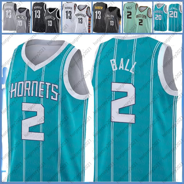 

cmens lamelo 2 ball gordon 20 hayward 2021 new basketball jersey collin 2 sexton james 13 harden size s-2xl, Black;red