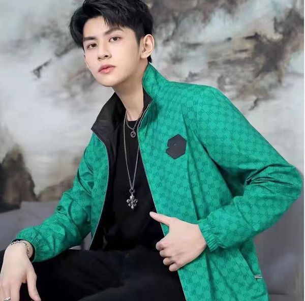 

the new two-sided men's jacket, 2022gg men's fashion geometric pattern windbreaker, lightweight outerwear m-4xl, Black;brown