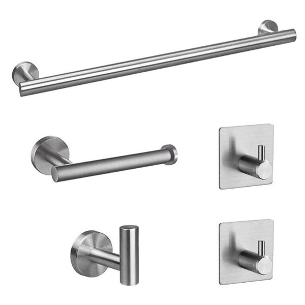 

bath accessory set 5pcs hanger towel bar shower el easy install rustproof wall mounted stainless steel bathroom hardware toilet paper holder