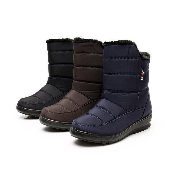 

boots 2021 women shoes woman platforms female warm winter ladies, Black